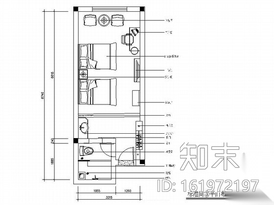 [江苏]某时尚大酒店标准间客房Ⅲ施工图施工图下载【ID:161972197】