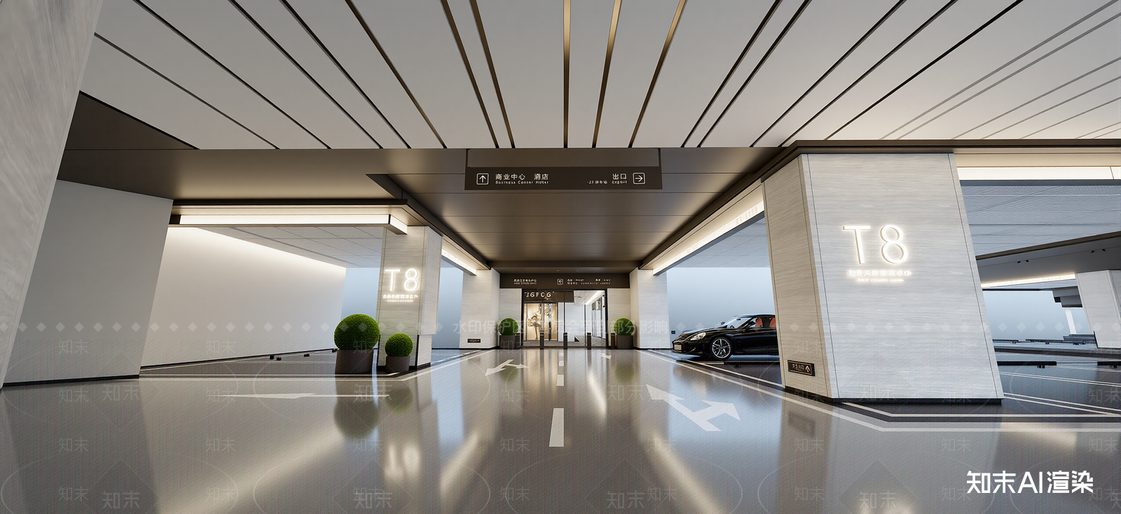 现代酒店入口SU模型下载【ID:1222252496】