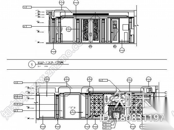 [上海]500㎡欧式海景样板房A型施工图cad施工图下载【ID:180831197】