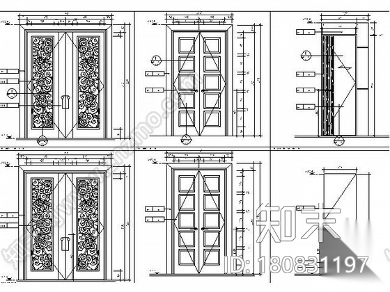 [上海]500㎡欧式海景样板房A型施工图cad施工图下载【ID:180831197】