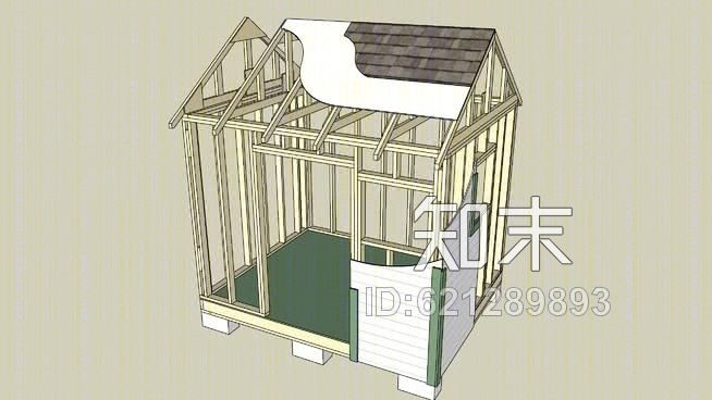 园林工具棚SU模型下载【ID:621289893】