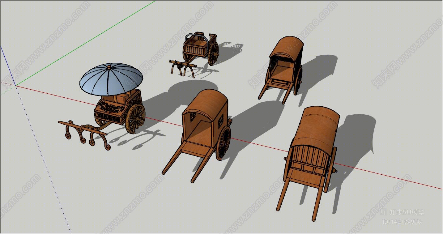 现代仿宋马车SU模型下载【ID:148134976】