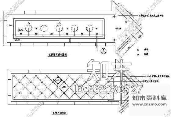 图块/节点电梯顶棚地坪布置图cad施工图下载【ID:832283727】