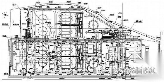 [四川]工业园污水处理厂全套施工图(氧化沟cad施工图下载【ID:165461180】