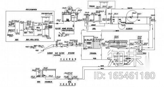 [四川]工业园污水处理厂全套施工图(氧化沟cad施工图下载【ID:165461180】
