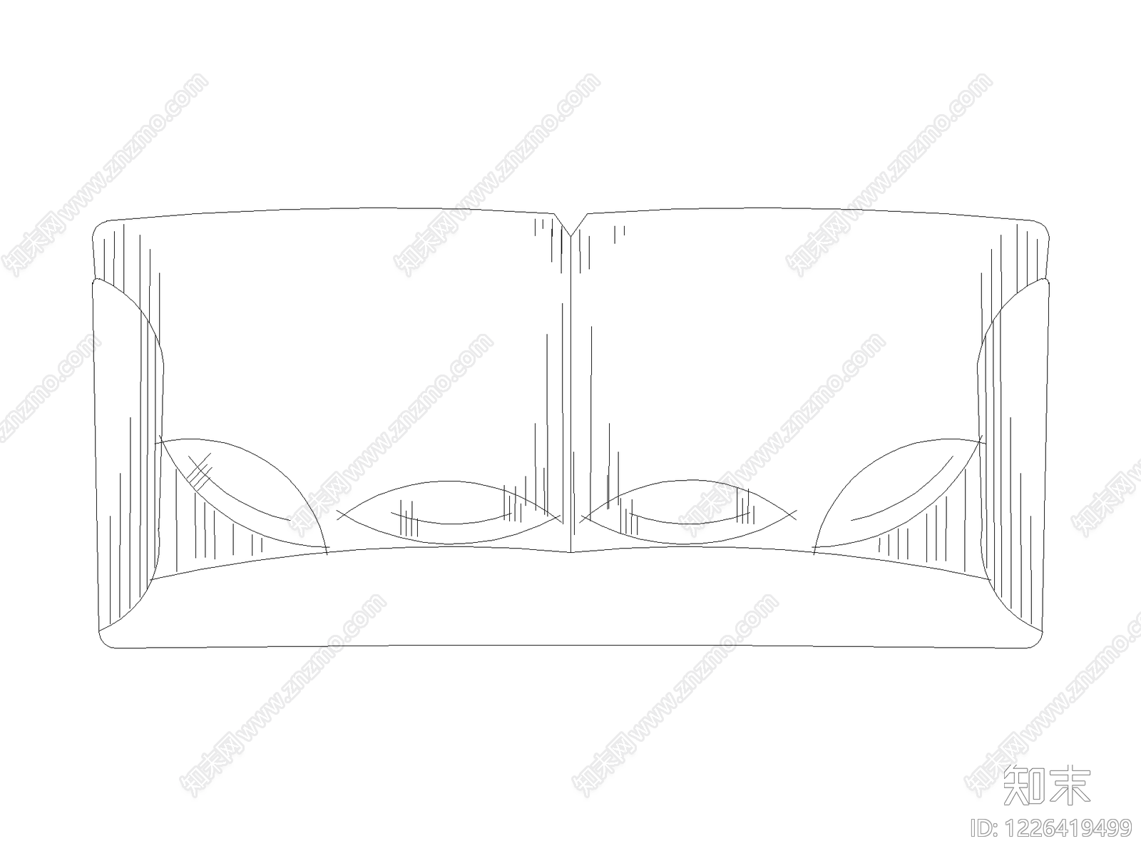 沙发cad施工图下载【ID:1226419499】