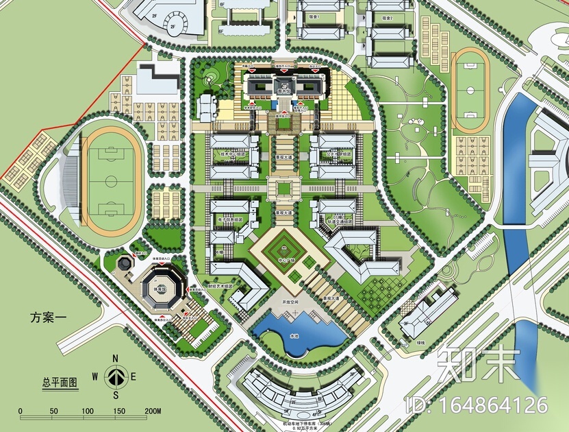 [南京]某大学新古典主义图书馆体育馆建筑设计方案文本（...cad施工图下载【ID:164864126】