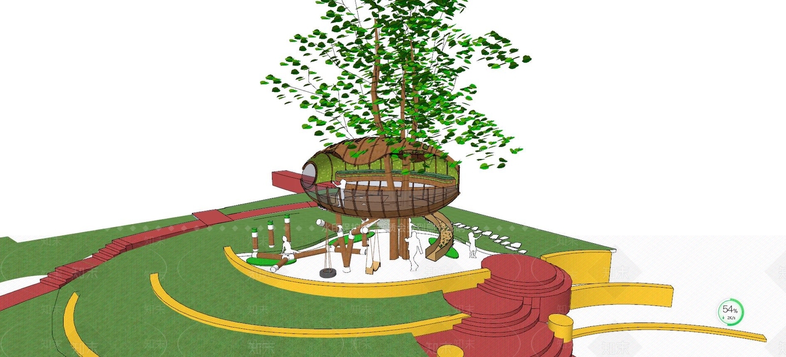 其他风格树屋SU模型草图