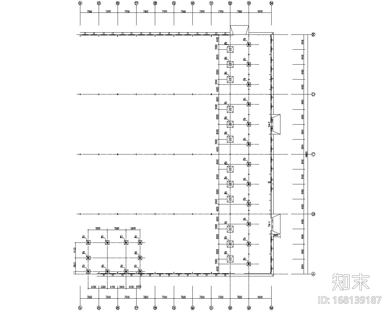 某厂房钢结构夹层工程施工图（CAD）施工图下载【ID:168139187】