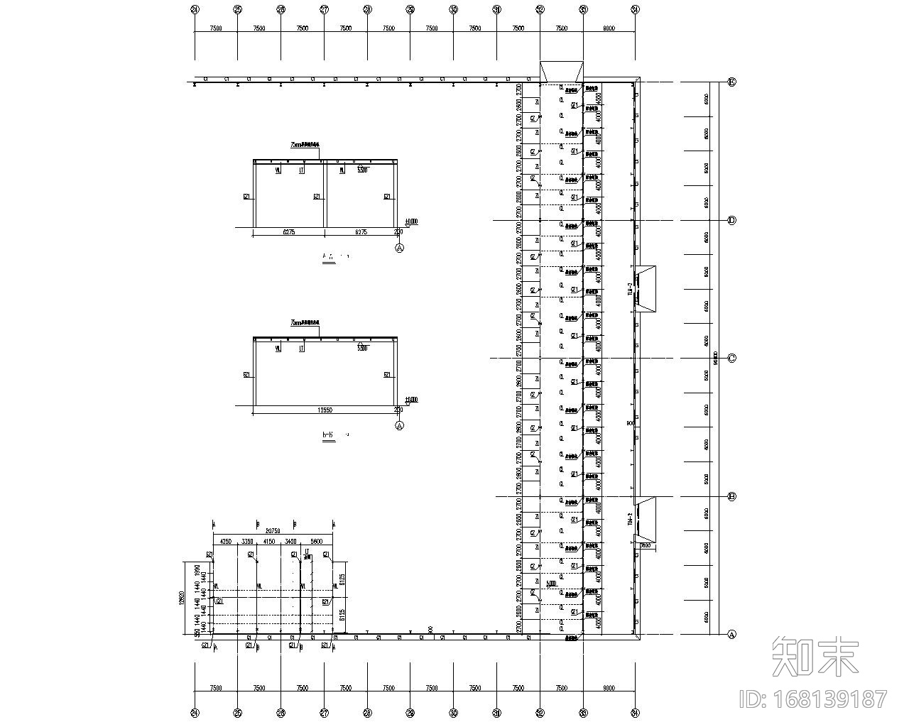 某厂房钢结构夹层工程施工图（CAD）施工图下载【ID:168139187】