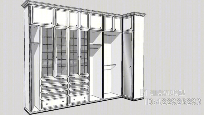 cupboard，wardrobe柜SU模型下载【ID:422926293】