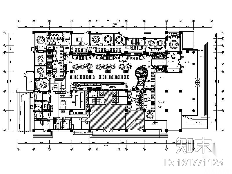 某中式餐厅装修图（含效果）cad施工图下载【ID:161771125】