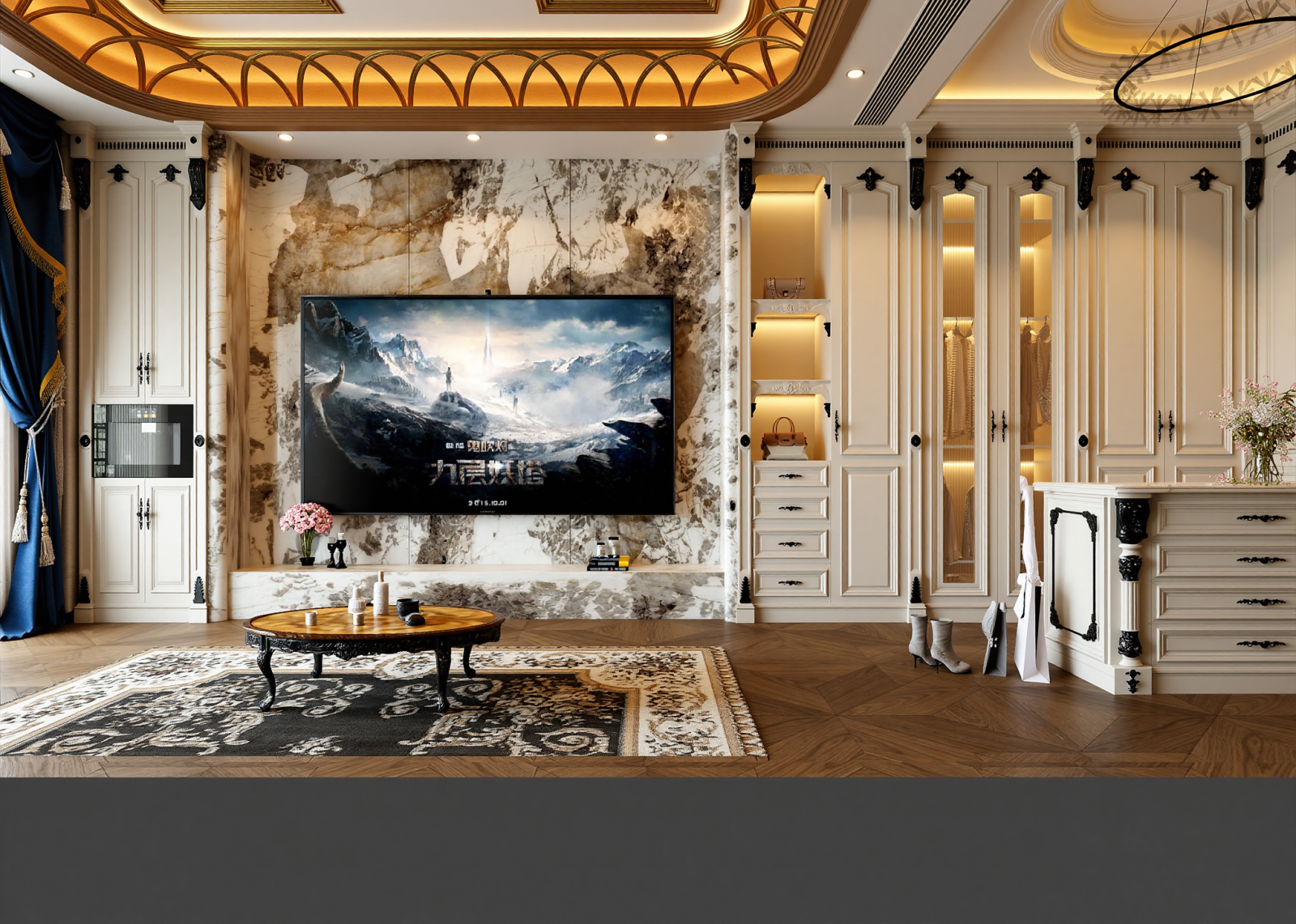 欧式家居客厅3D模型下载【ID:1215011769】