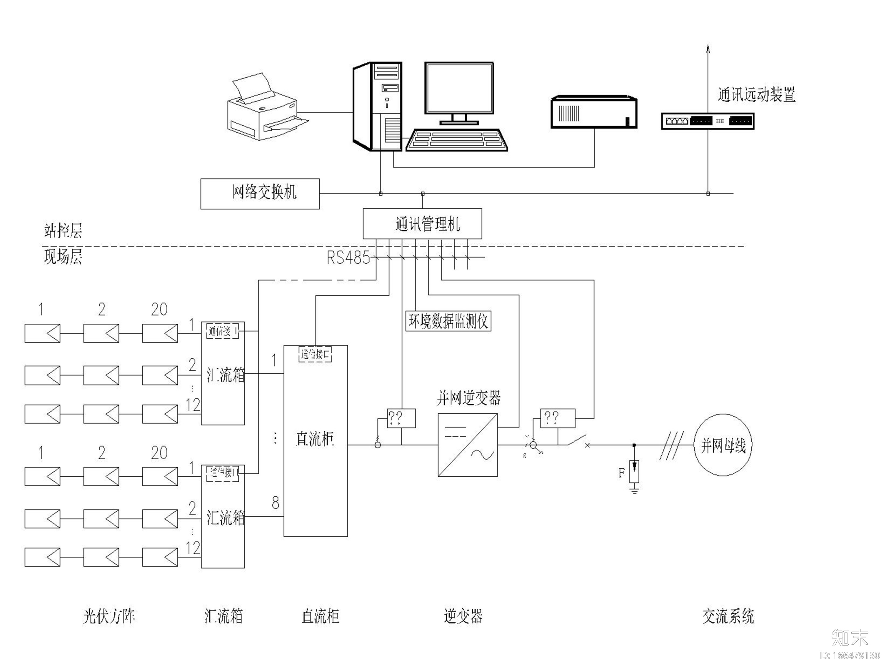 建筑光伏设计示例cad施工图下载【ID:166479130】