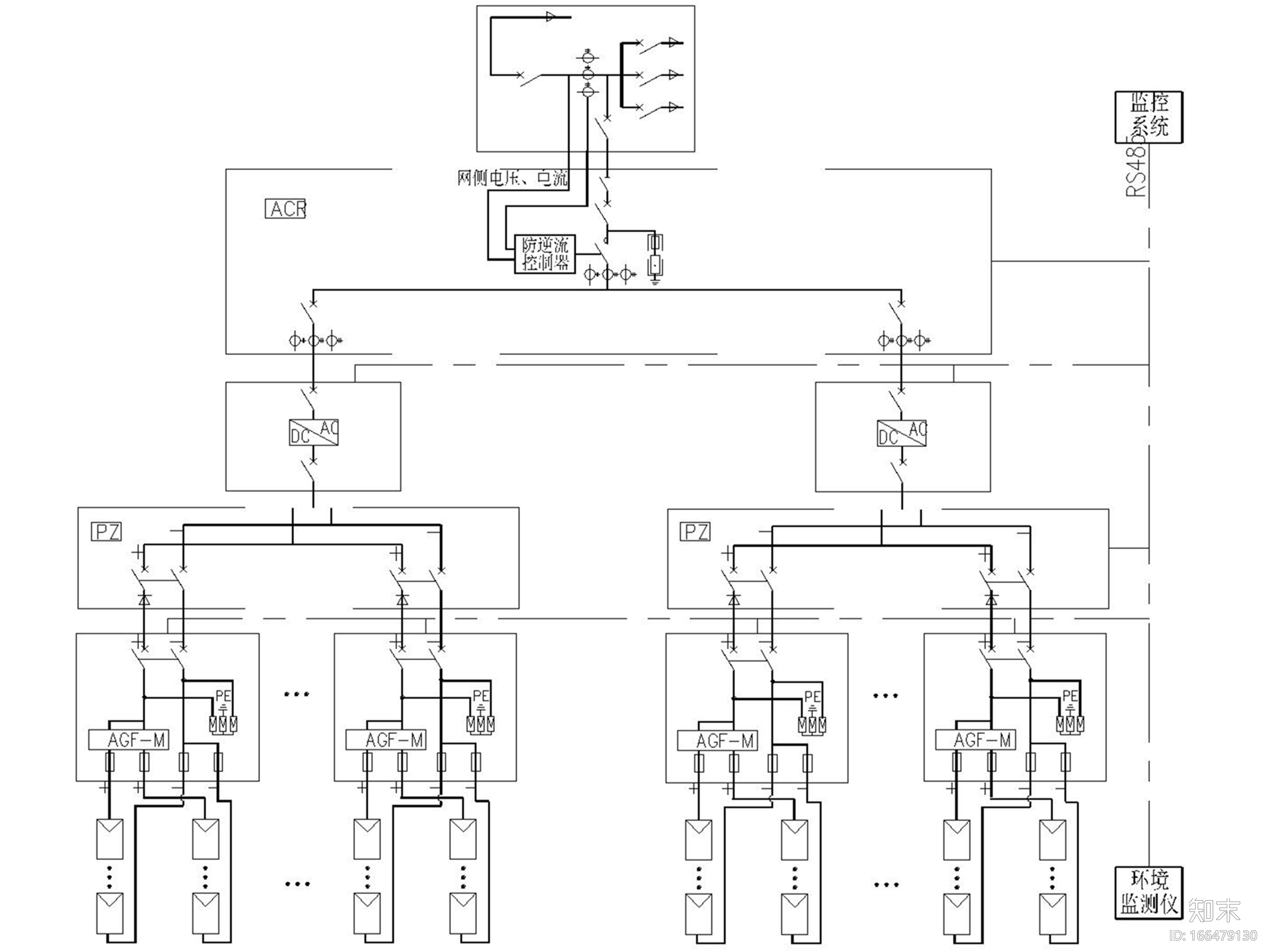 建筑光伏设计示例cad施工图下载【ID:166479130】