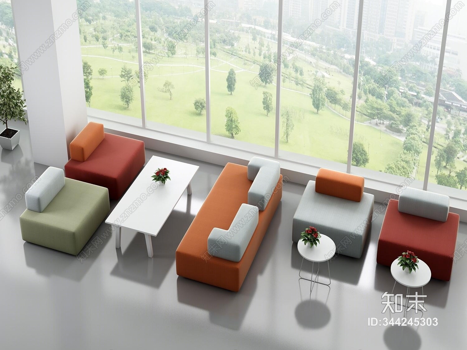 现代休闲沙发茶几模型3D模型下载【ID:344245303】