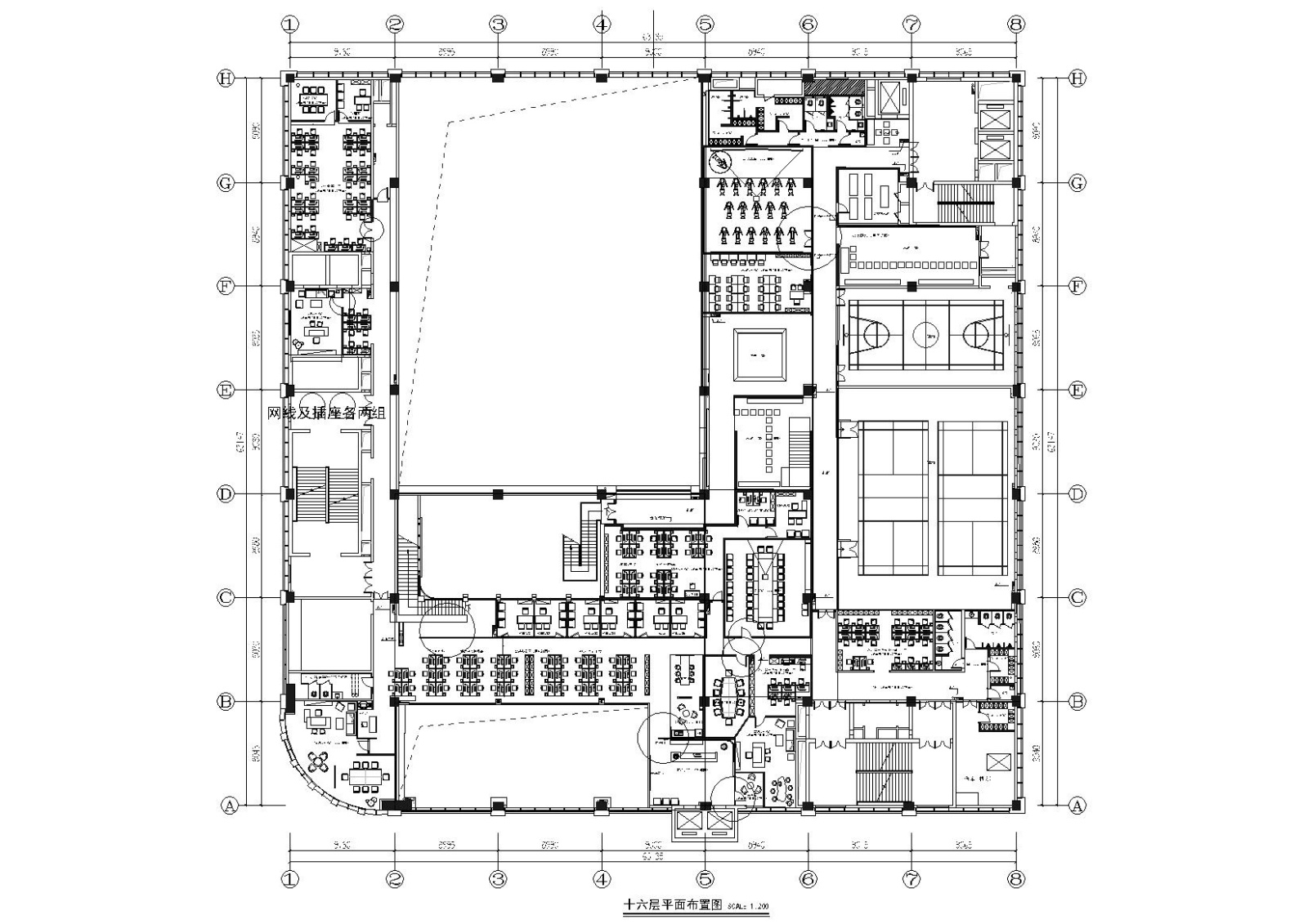 [河南]郑州我爱运动健身中心花丹店施工图cad施工图下载【ID:160710195】