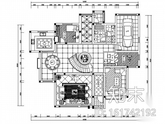 [南京]简欧双层别墅室内装修图cad施工图下载【ID:161742192】