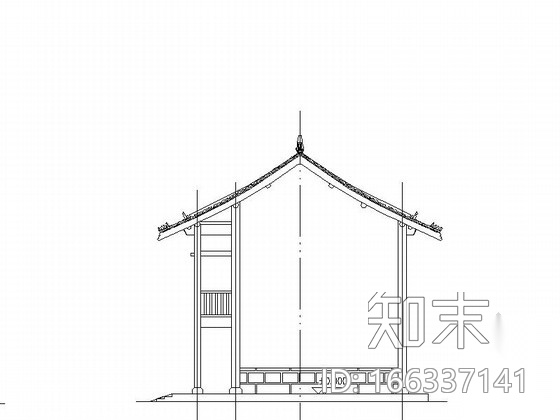 双层硬山式方丈室古建筑方案图cad施工图下载【ID:166337141】