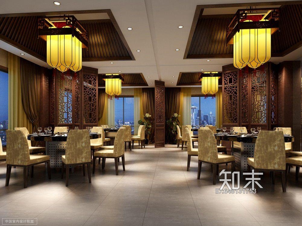 火锅店餐饮空间效果图施工图下载【ID:648131753】