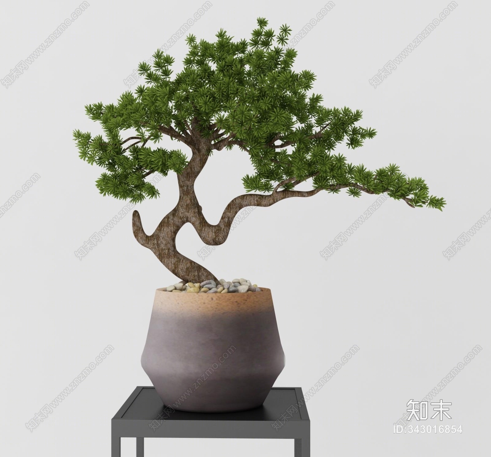 新中式松树摆件3D模型下载【ID:343016854】