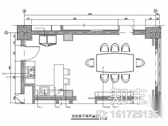 37㎡总统套房会议室装修图cad施工图下载【ID:161729136】