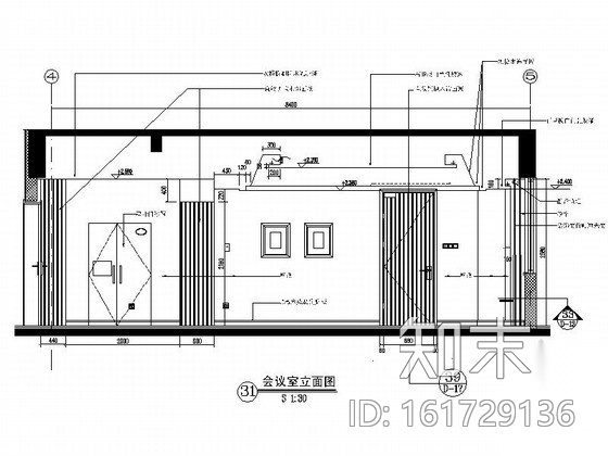 37㎡总统套房会议室装修图cad施工图下载【ID:161729136】