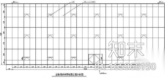 全隐框玻璃幕墙立面分割图cad施工图下载【ID:165966150】