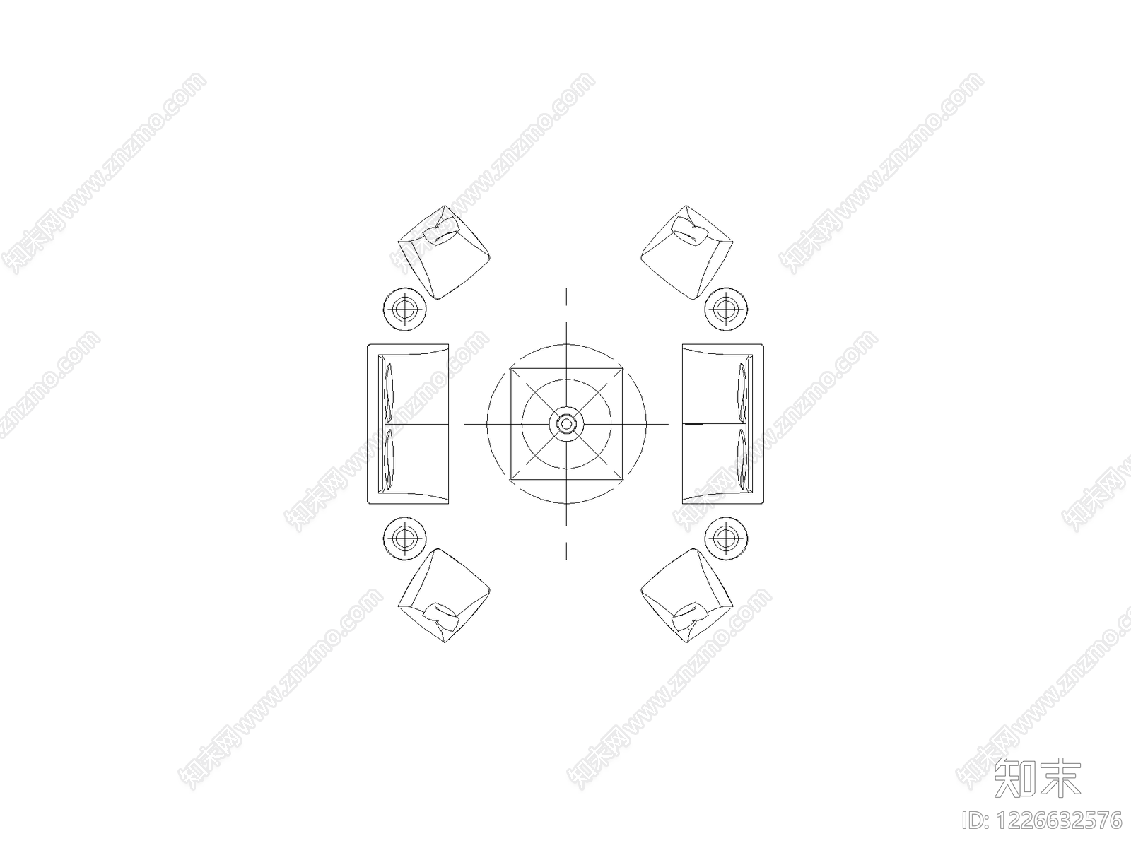 现代,意式沙发CAD图纸