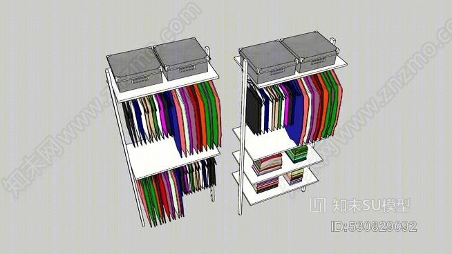 步入式衣橱SU模型下载【ID:530829092】