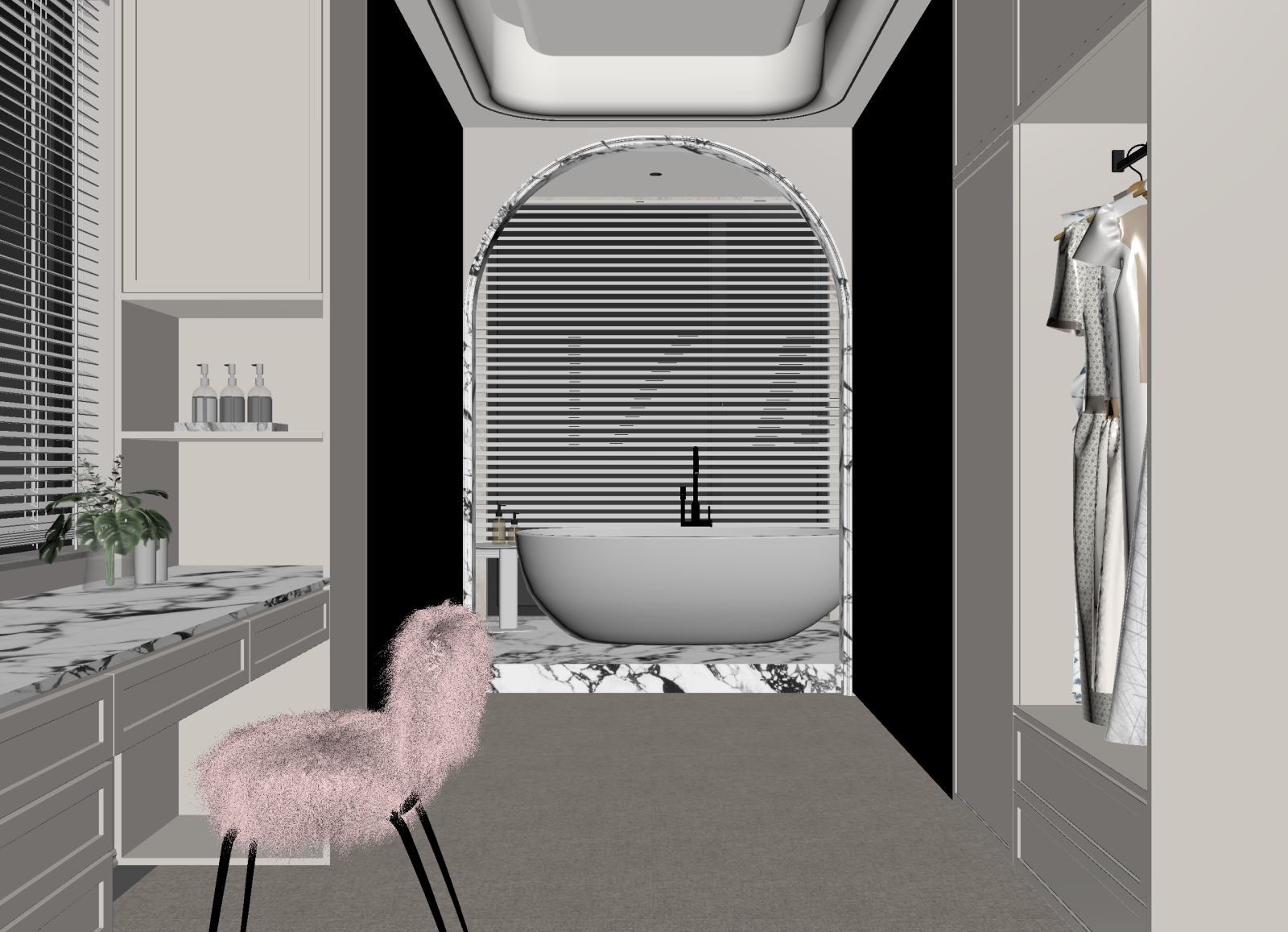 法式衣帽间3D模型下载【ID:1214859951】