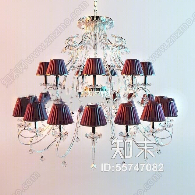 欧式水晶吊灯下载3D模型下载【ID:55747082】