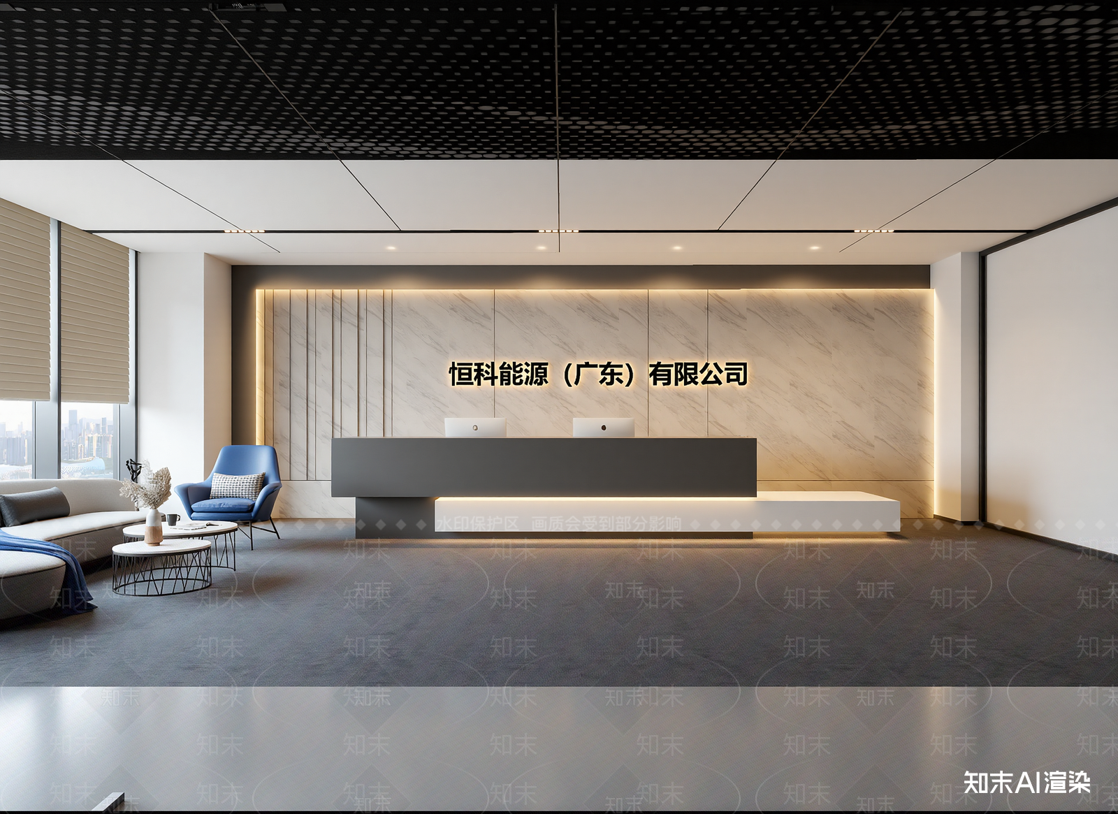 现代办公大厅3D模型下载【ID:1214842653】
