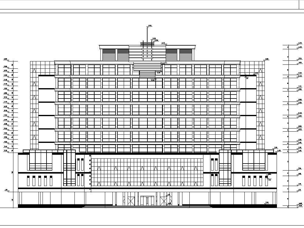 3套现代高层宾馆酒店建筑设计施工图CADcad施工图下载【ID:151517166】