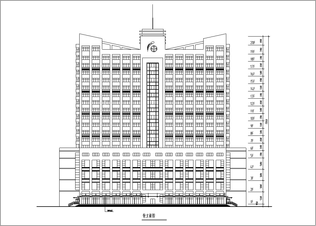 3套现代高层宾馆酒店建筑设计施工图CADcad施工图下载【ID:151517166】