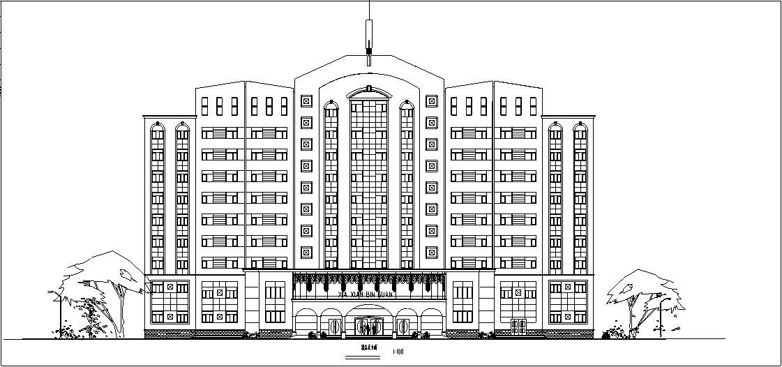 3套现代高层宾馆酒店建筑设计施工图CADcad施工图下载【ID:151517166】