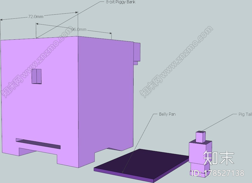 可爱的小猪存钱罐3d打印模型下载【ID:178527138】