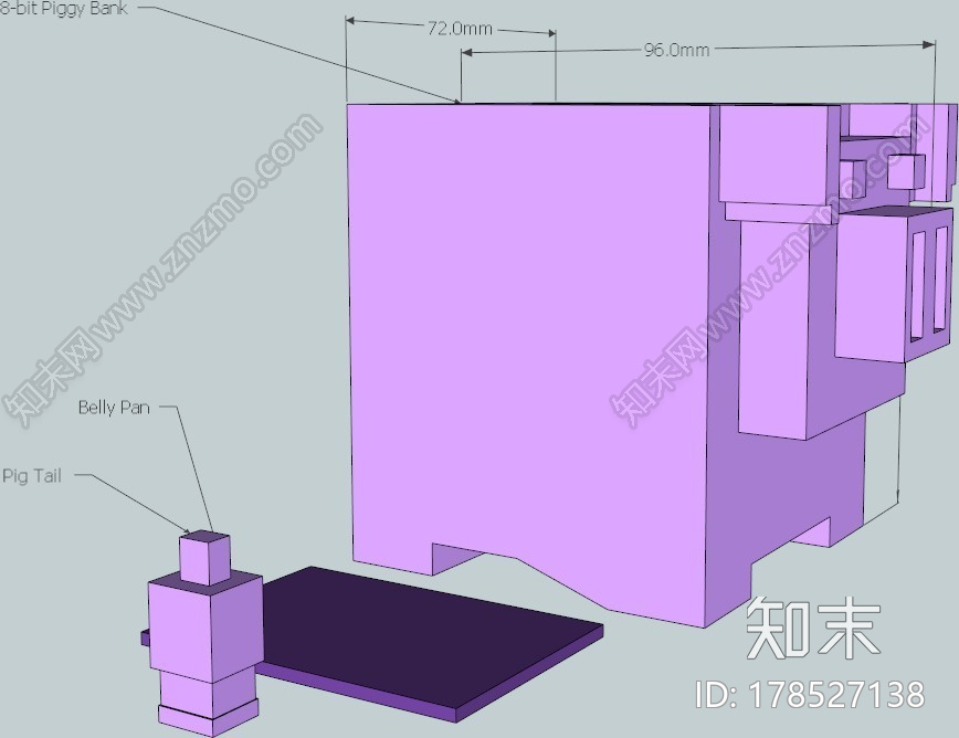 可爱的小猪存钱罐3d打印模型下载【ID:178527138】