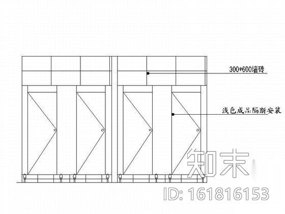 某现代办公楼卫生间装修图cad施工图下载【ID:161816153】