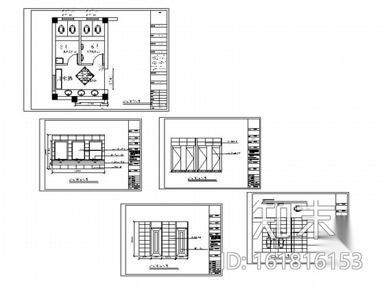 某现代办公楼卫生间装修图cad施工图下载【ID:161816153】