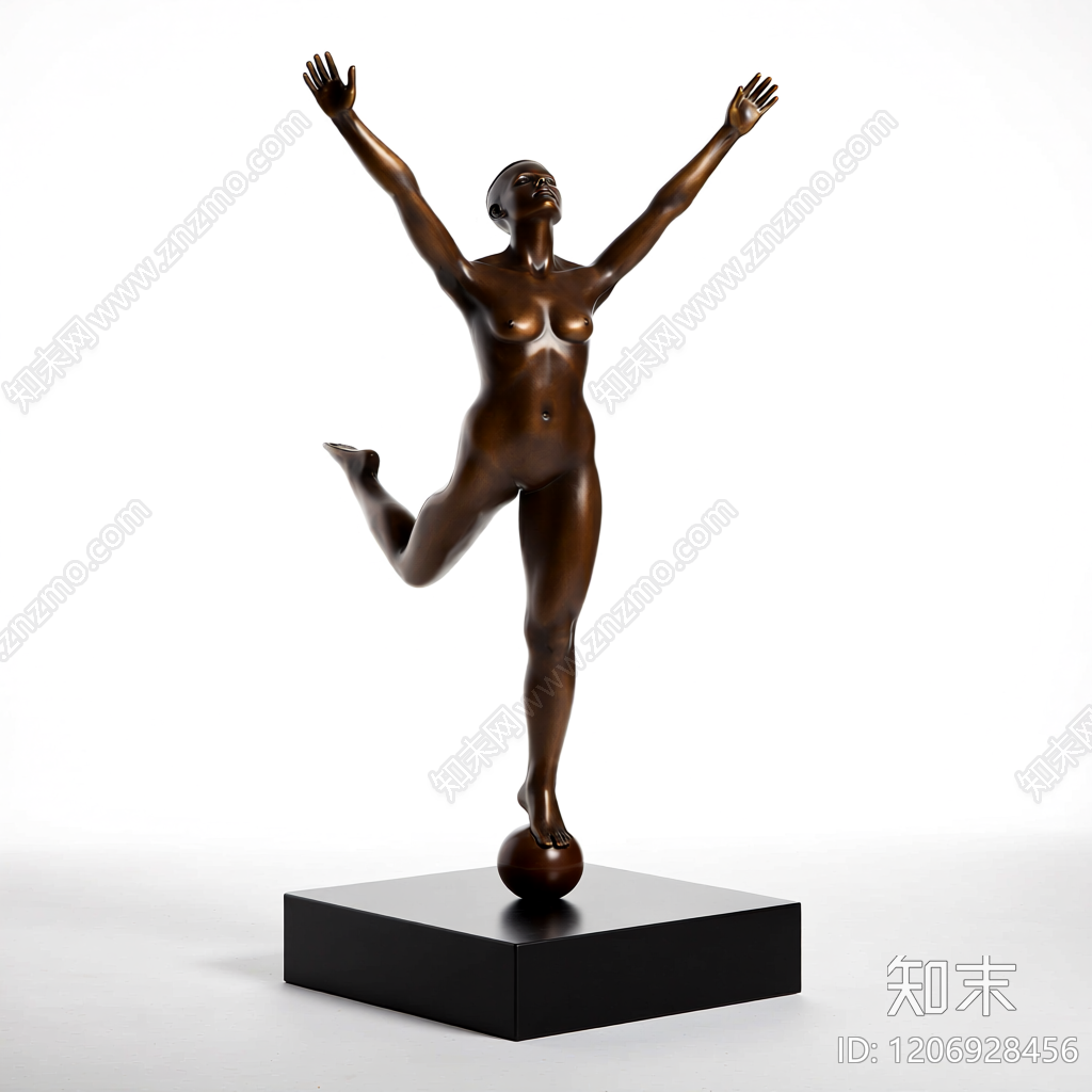 人体雕塑装饰品3D模型下载【ID:1206928456】