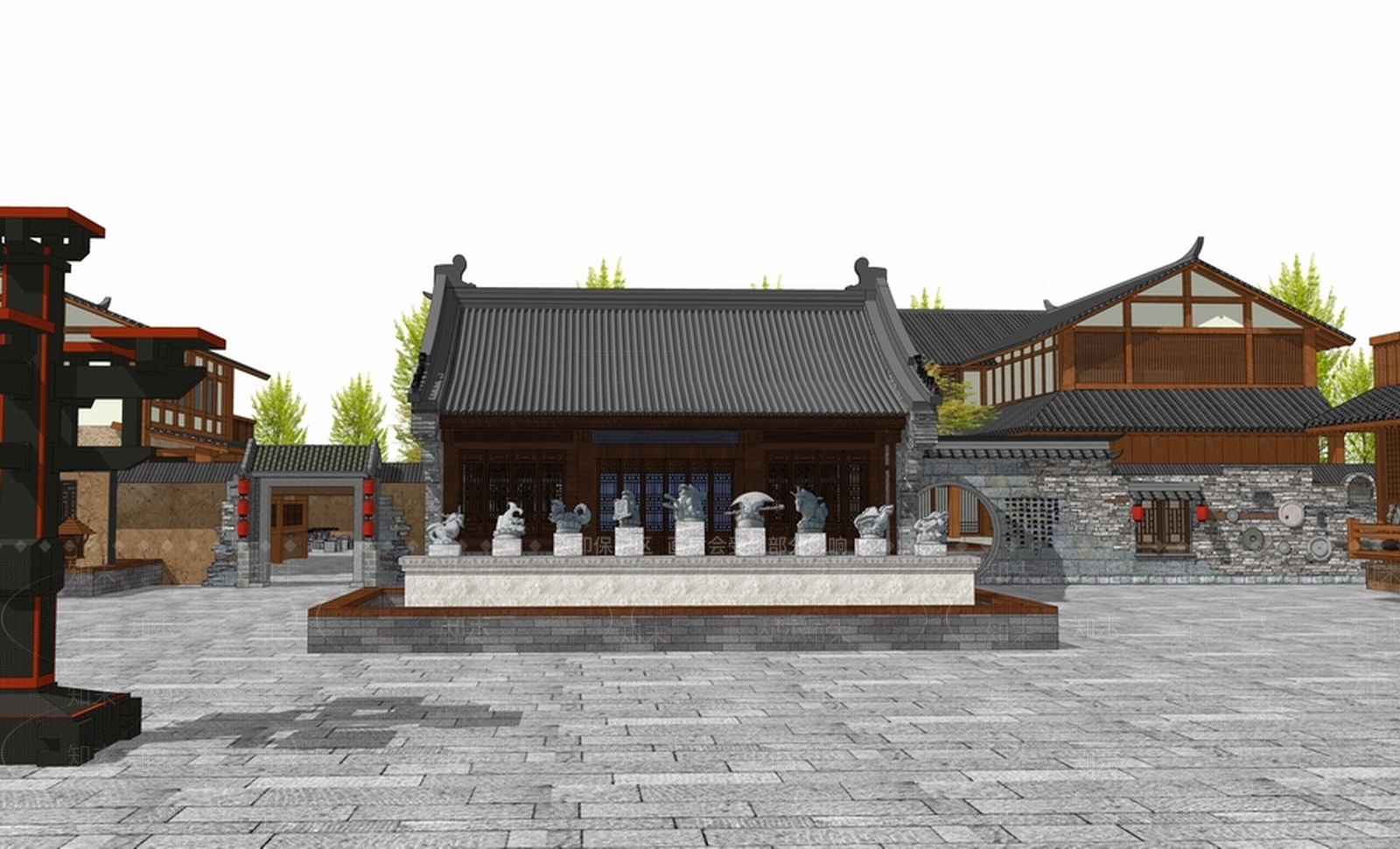 故里纪念地SU模型下载【ID:162157115】