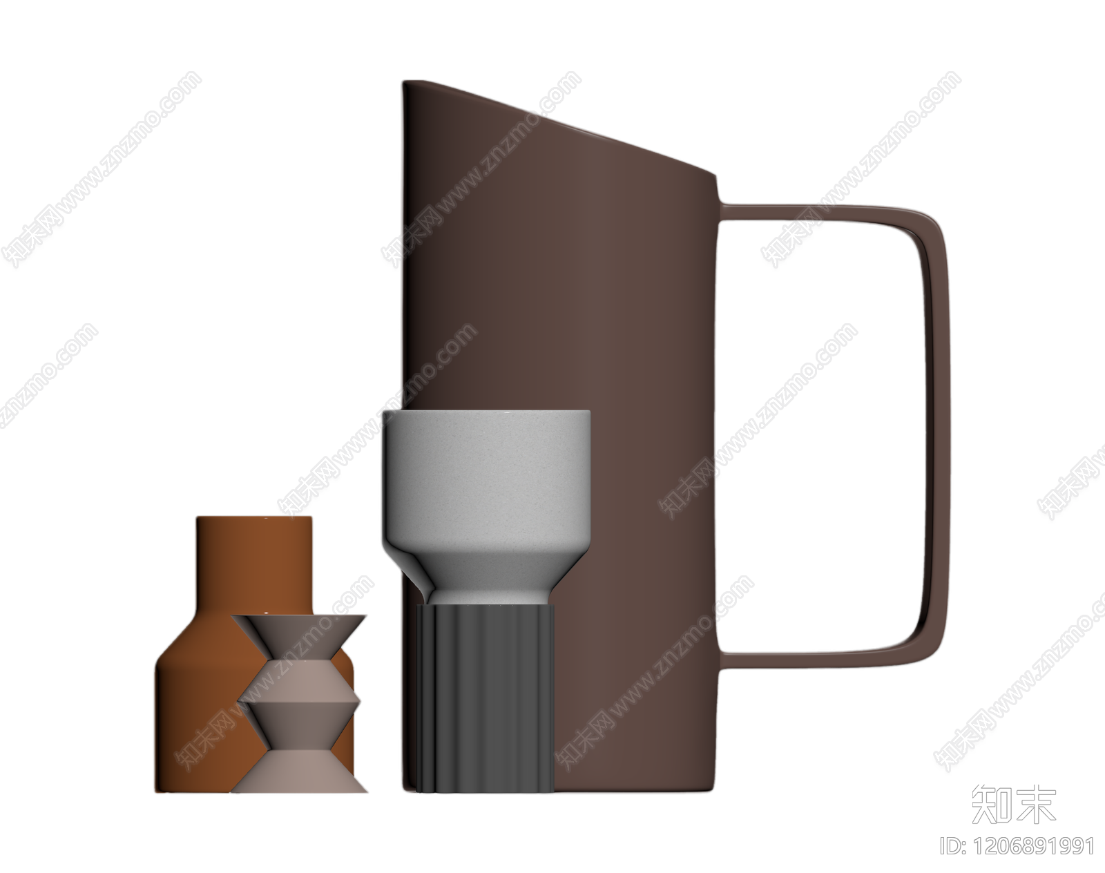组合陶瓷器皿3D模型下载【ID:1206891991】