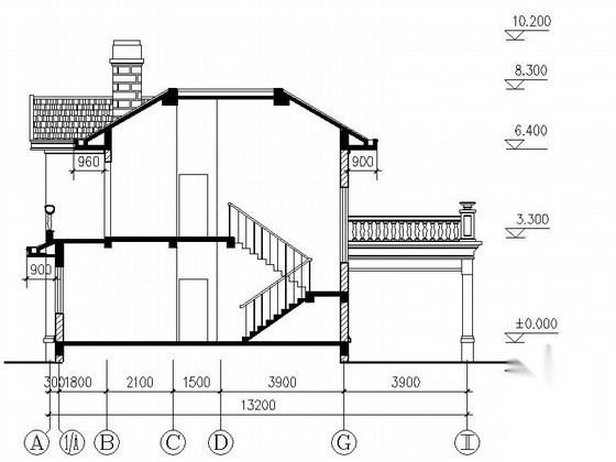 某二层小康农居建筑方案图cad施工图下载【ID:166323121】
