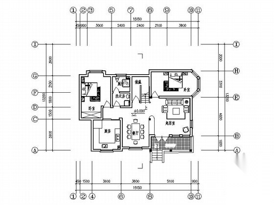 某二层小康农居建筑方案图cad施工图下载【ID:166323121】