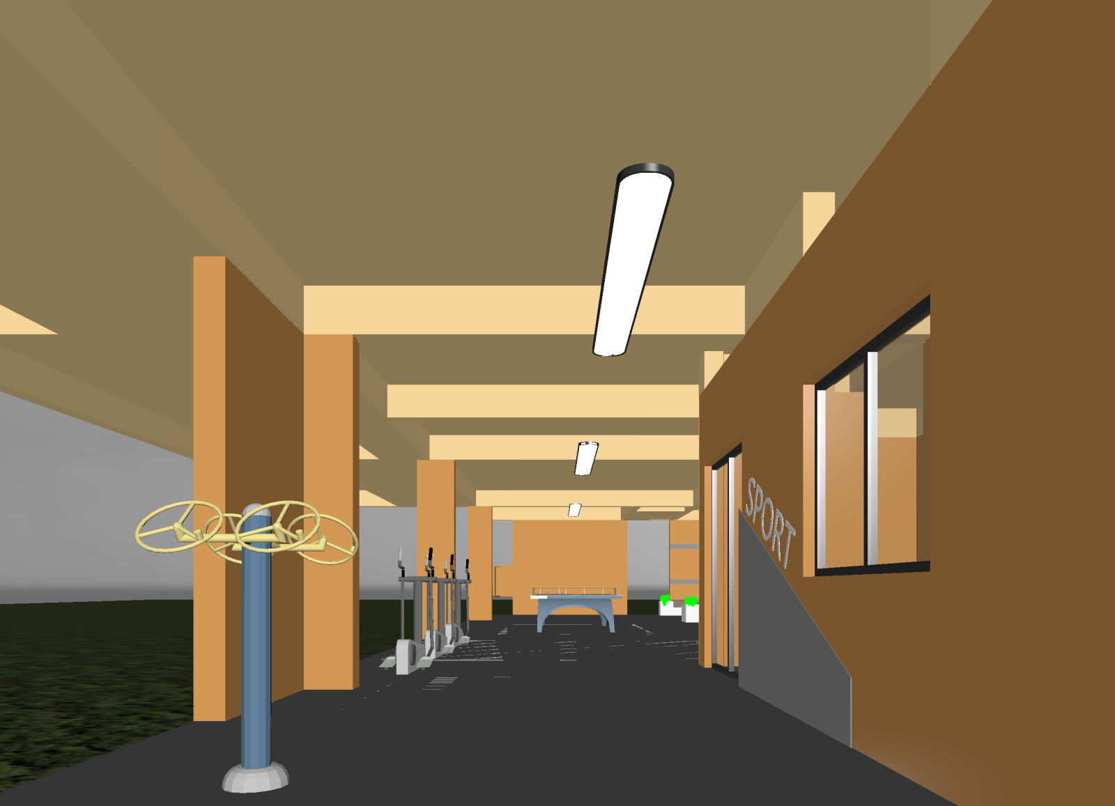 现代健身房3D模型下载【ID:1214405569】
