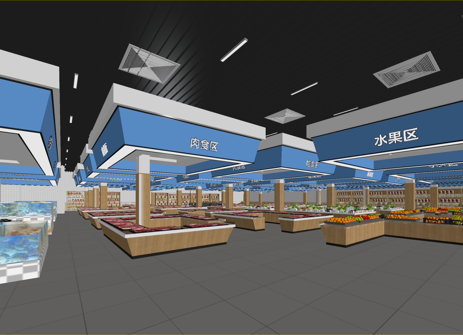 现代超市3D模型下载【ID:1213884025】