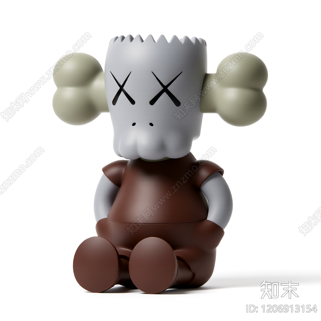 KAWS风格玩偶雕塑3D模型下载【ID:1206913154】