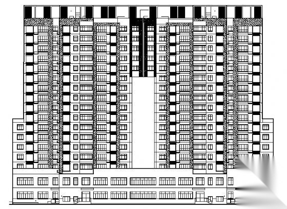 某十八层底商住宅楼建筑方案图cad施工图下载【ID:149851149】