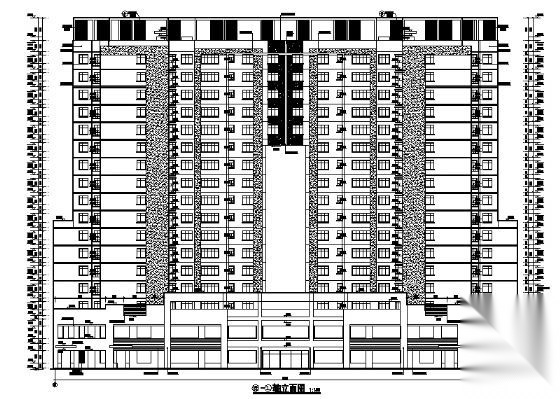 某十八层底商住宅楼建筑方案图cad施工图下载【ID:166544126】